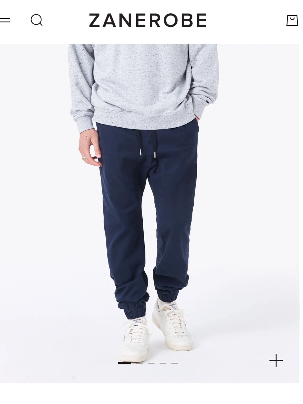 Zanerobe Men's Navy Blue Drop Waist Joggers -